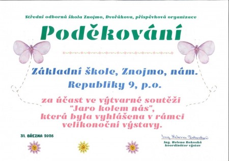 ÚSPĚCH VE VÝTVARNÉ SOUTĚŽI JARO KOLEM NÁS